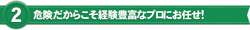 危険だからこそ経験豊富なプロにお任せ